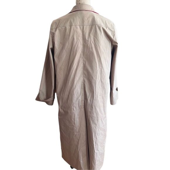 Vintage Tempo Europo by London Fog Tan with Red Lining Trench Rain Coat Size 8 - Picture 4 of 9